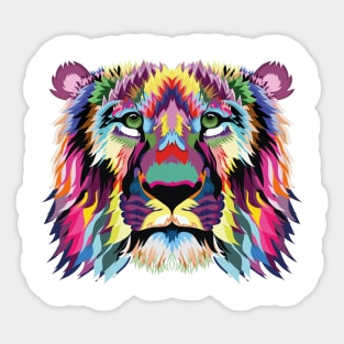 Colourful abstract lion Sticker